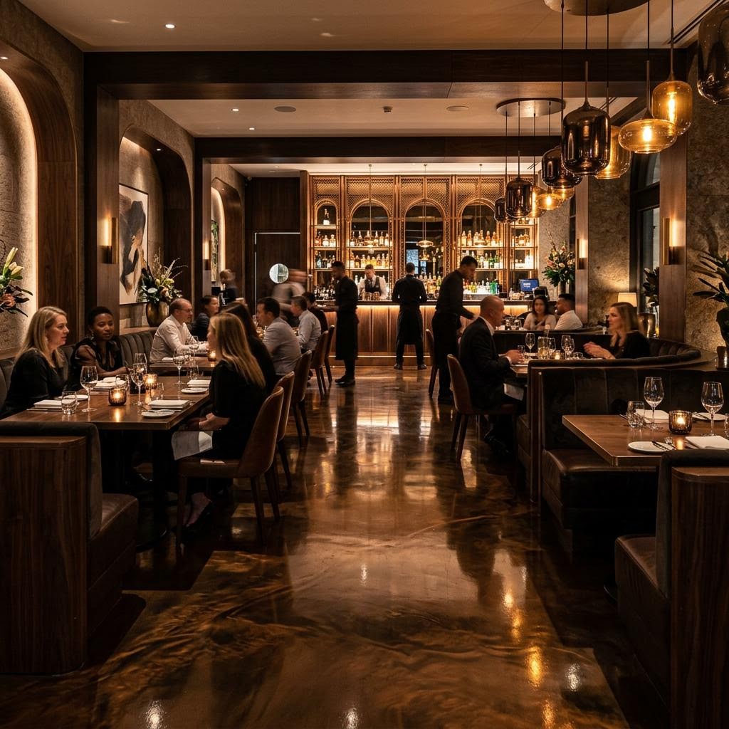 Aged Bronze Dining Floor